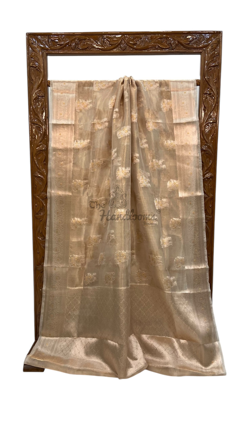 Pure Kora Tissue Handloom Banarasi Saree - The Handlooms