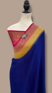 Khaddi Georgette Banarasi Saree -  Antique zari - The Handlooms