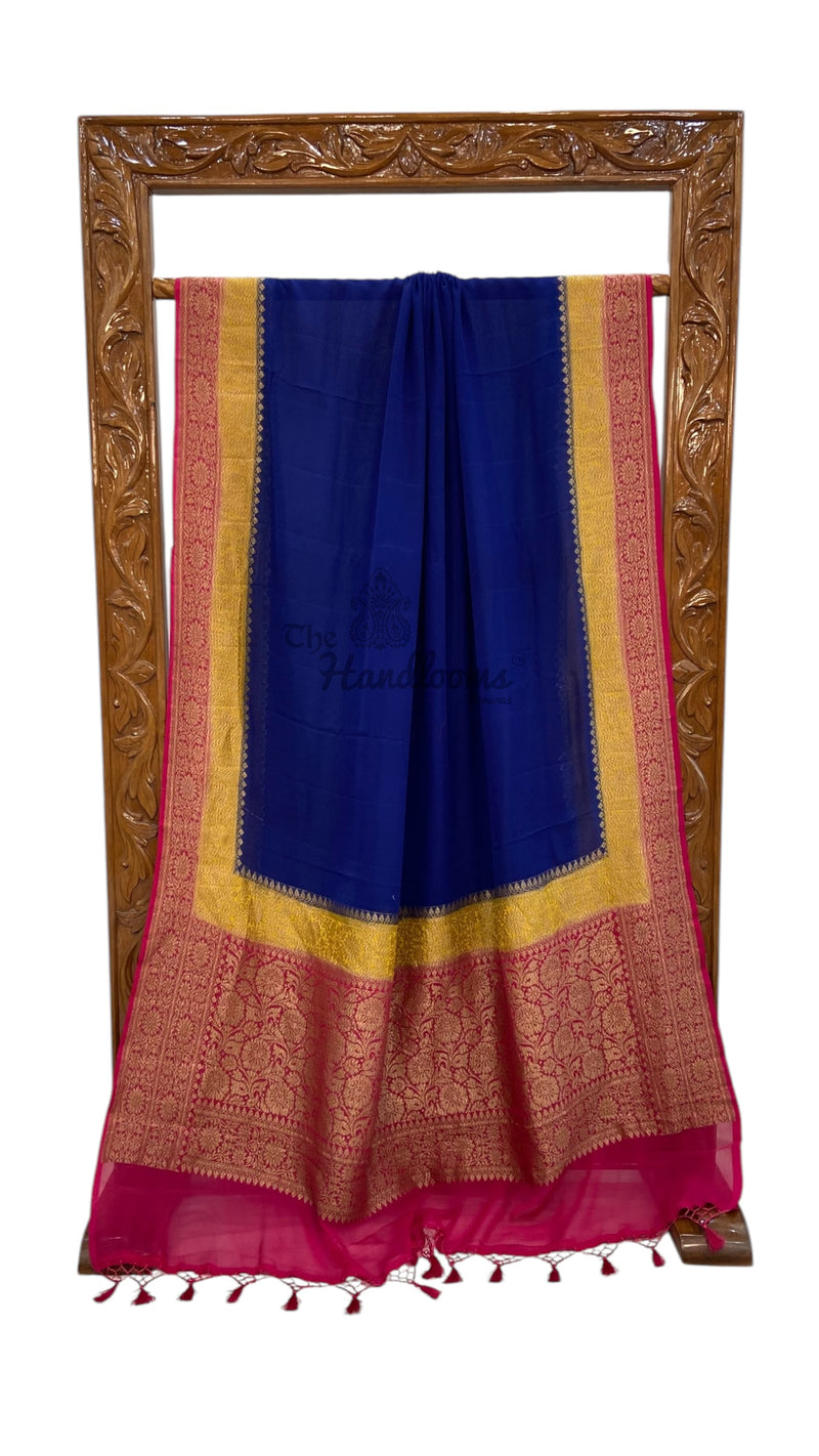 Khaddi Georgette Banarasi Saree -  Antique zari - The Handlooms