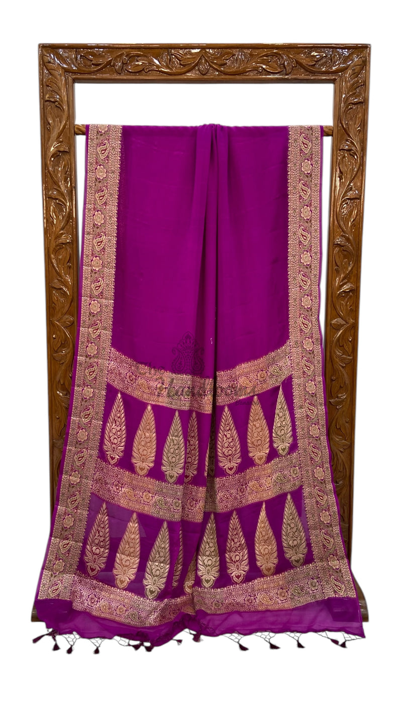 Pure Chiffon Khaddi Banarasi Saree - The Handlooms
