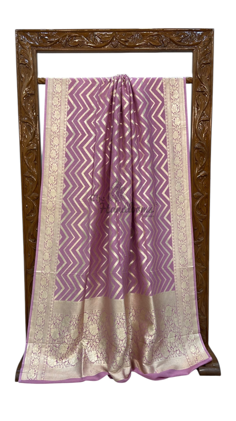 Moonga Georgette Handloom Banarasi Saree - The Handlooms
