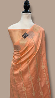 Pure Dupion Silk Banarasi Saree - Gold Zari - The Handlooms