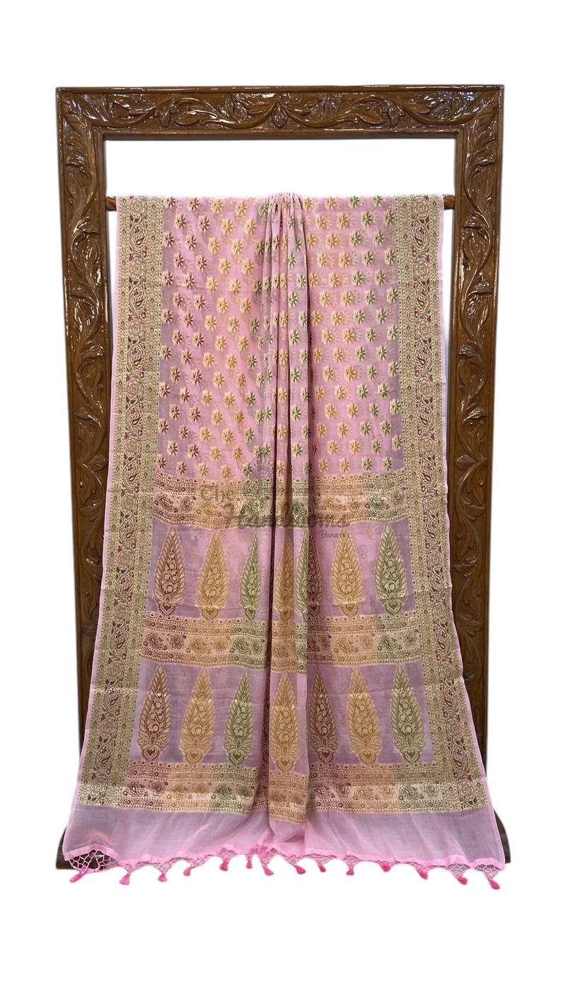 Pure Chiffon Khaddi Banarasi Saree - The Handlooms