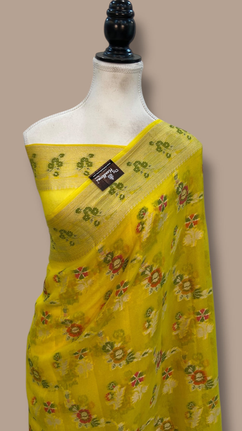 Pure Chiffon Khaddi Banarasi Saree - The Handlooms