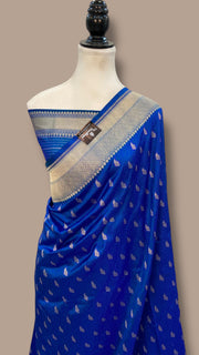 Regal Pure Katan Silk Banarasi Saree – Handwoven Tanchui Brocade - The Handlooms