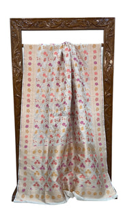 Pure Katan Silk Banarasi Handloom Saree - All over Jaal work With Meenakari - The Handlooms