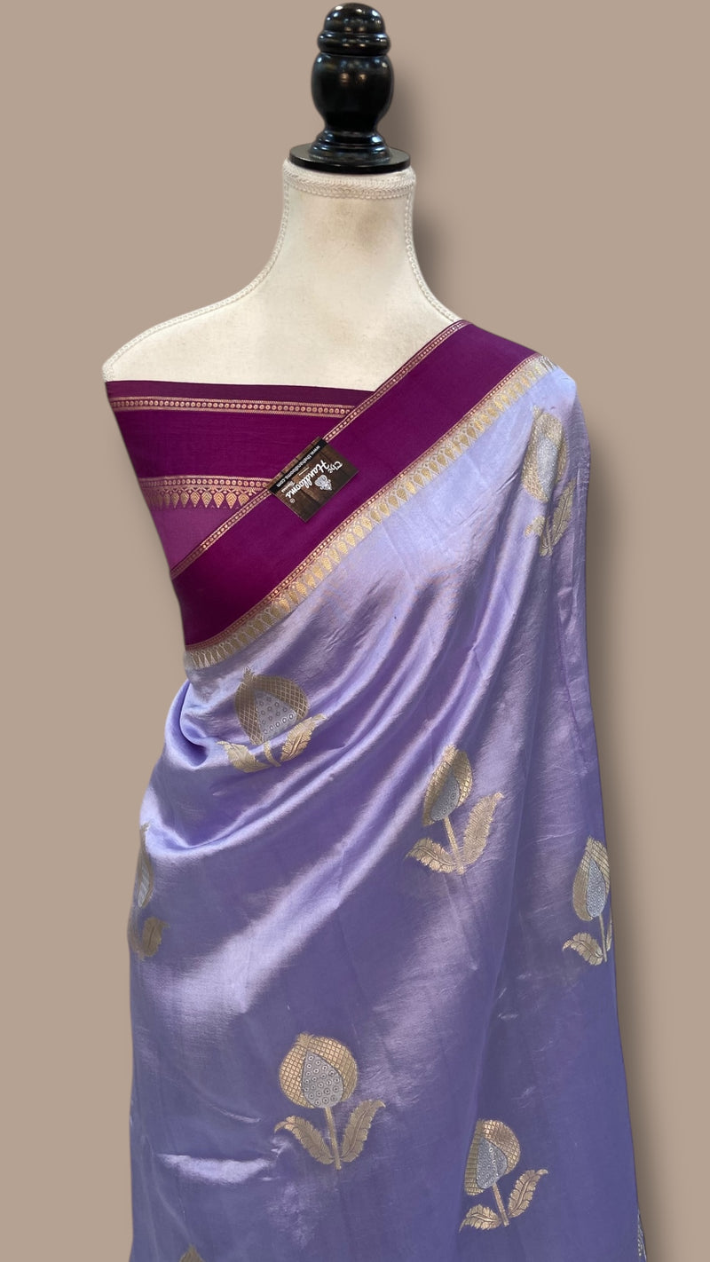 Pure Mango Silk Banarasi Handloom Saree - The Handlooms