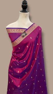 Pure Katan Silk Reshmi Zari Banarasi Handloom Saree - The Handlooms