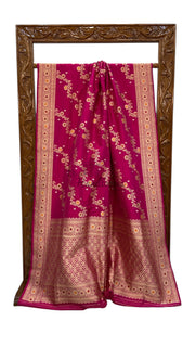 Pure Katan Silk Banarasi Handloom Saree - All over kadiyal Jaal work With Meenakari - The Handlooms