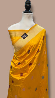 Pure Katan Silk Banarasi Handloom Saree - All over Kadua motifs With Meenakari - The Handlooms