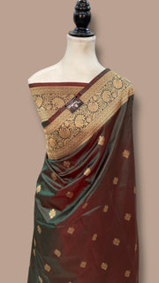 Pure Katan Silk Banarasi Handloom Saree - All over Kadua motifs - The Handlooms