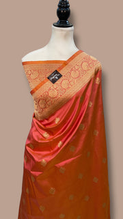 Pure Katan Silk Banarasi Handloom Saree - All over Kadua motifs - The Handlooms