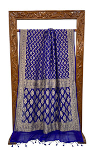 Blue Khaddi Georgette Banarasi Saree - Gold zari - The Handlooms
