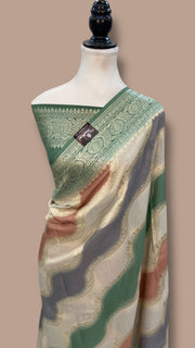 Moonga Georgette Handloom Banarasi Saree - Rangkat - The Handlooms