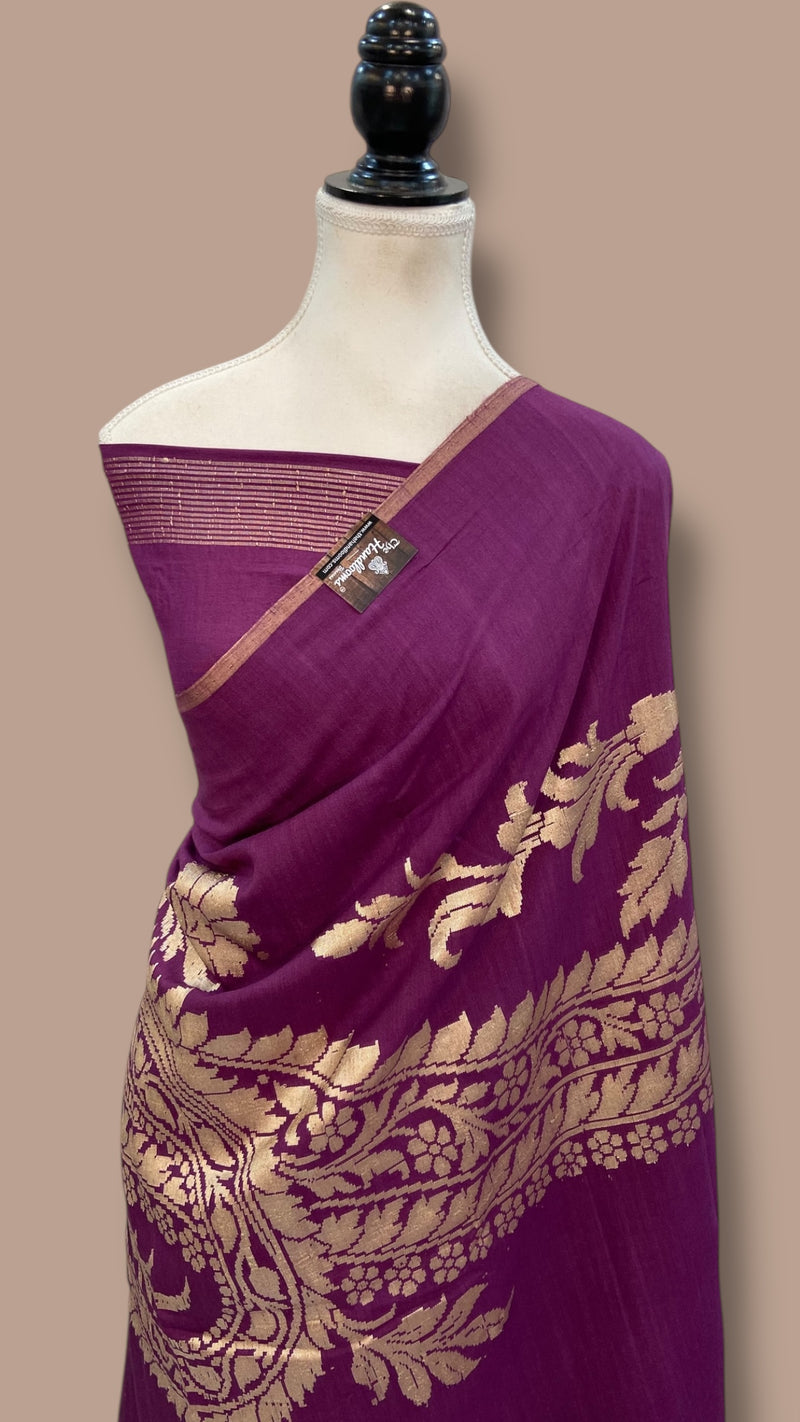 Moonga Georgette Handloom Banarasi Saree - The Handlooms