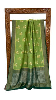 Moonga Georgette Handloom Banarasi Saree - The Handlooms