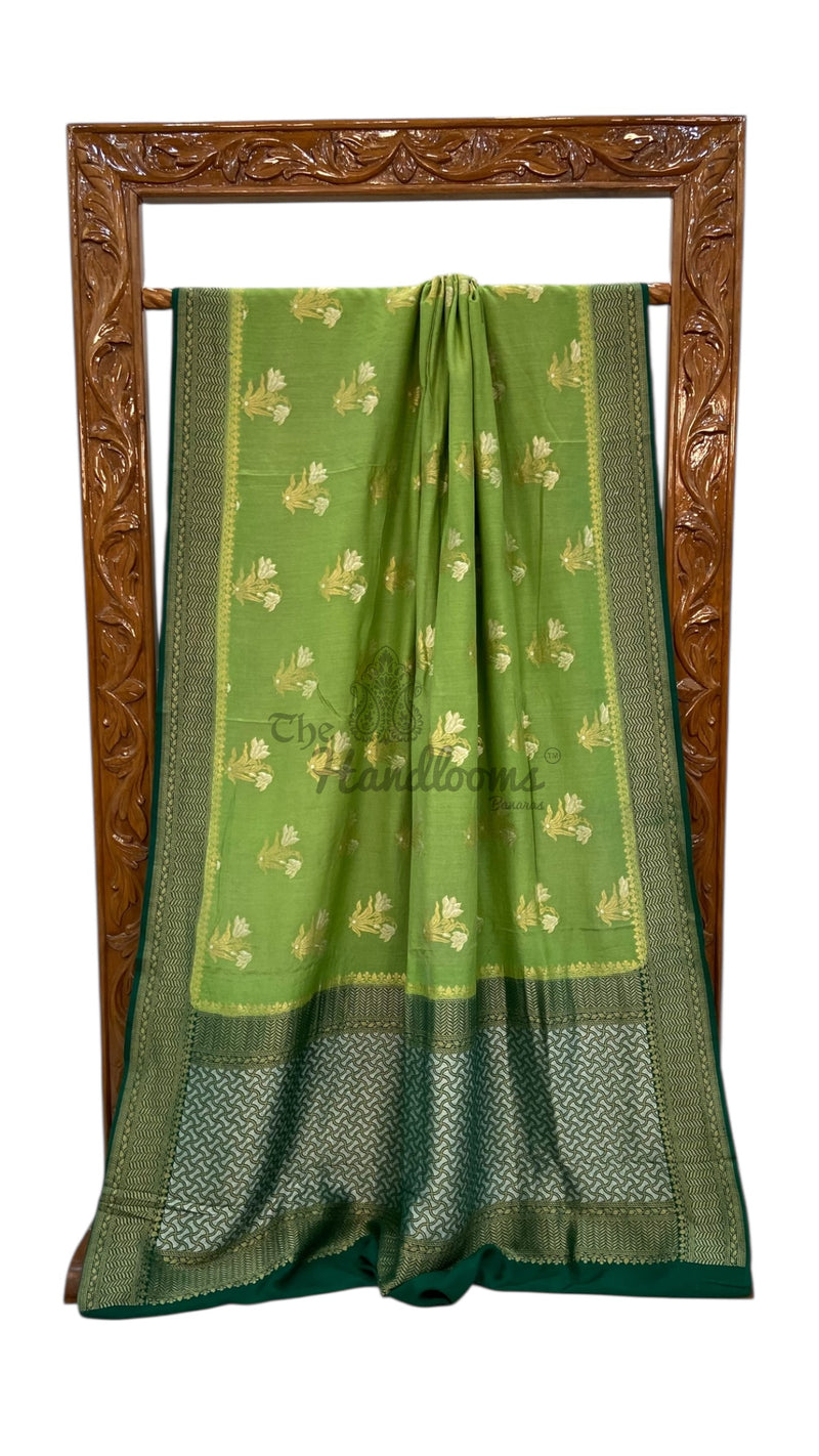 Moonga Georgette Handloom Banarasi Saree - The Handlooms