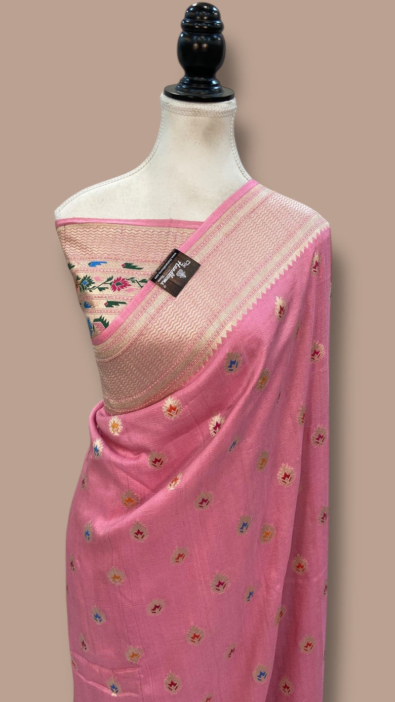 Tussar Georgette Handloom Banarasi Saree - The Handlooms