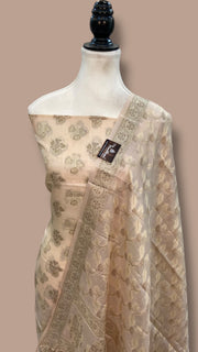 Pure Butter Silk Banarasi Dress material - The Handlooms
