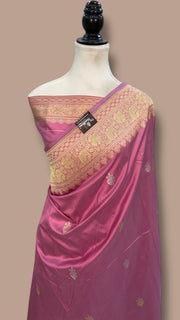 Pure Katan Silk Banarasi Handloom Saree - All over Kadua motifs With Meenakari - The Handlooms