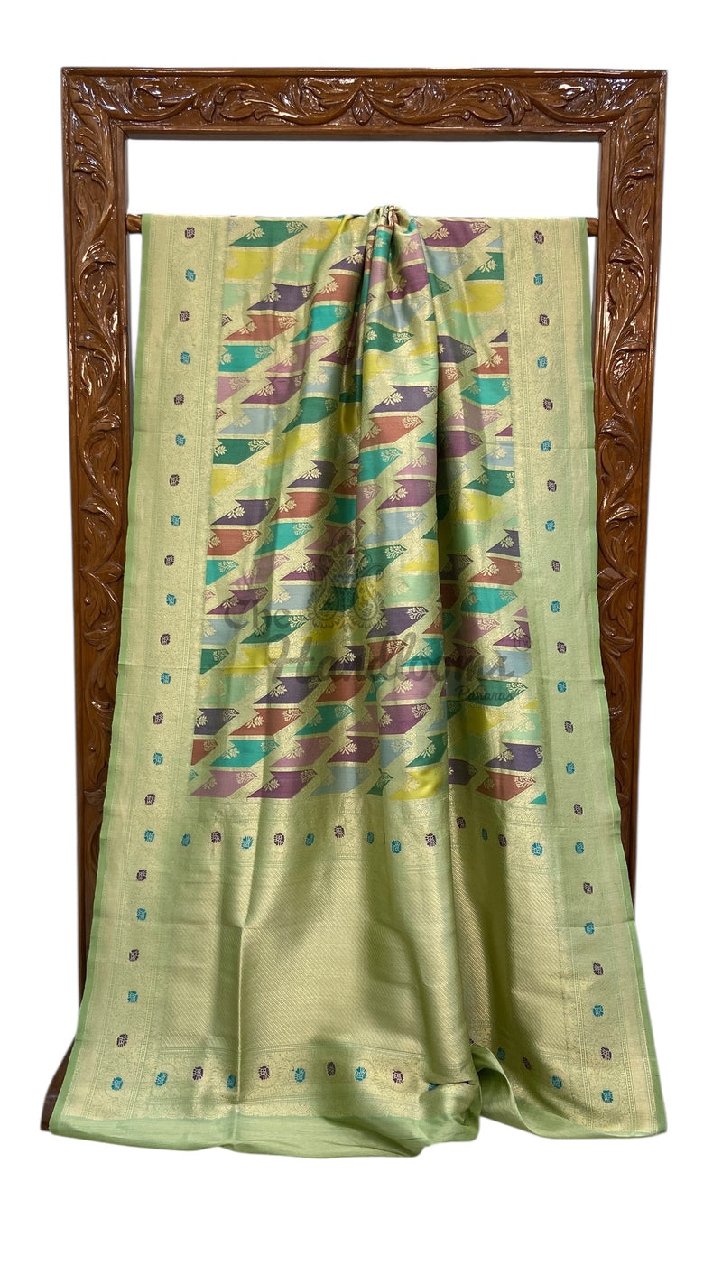 Ektara Pure Katan Silk Banarasi Handloom Saree - All over kadiyal Jaal work - The Handlooms