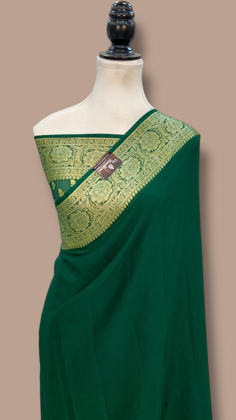 Pure Chiffon Khaddi Banarasi Saree - The Handlooms