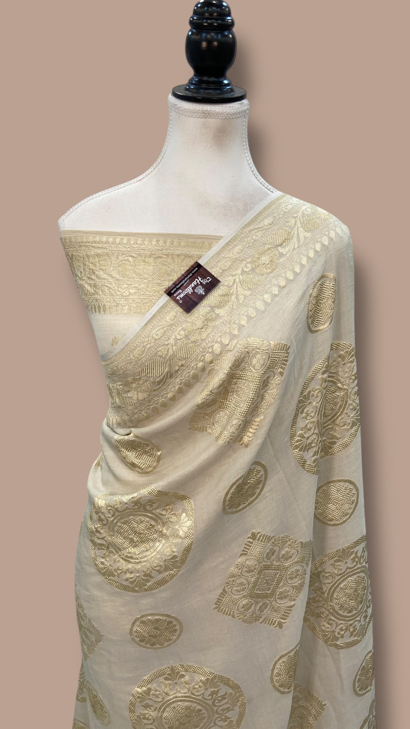 Moonga Georgette Handloom Banarasi Saree - The Handlooms