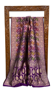 Pure Katan Silk Banarasi Handloom Saree - All over Jaal Work With Rangkart - The Handlooms