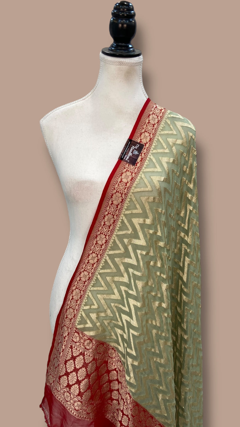 Pure Khaddi Georgette Handloom Dupatta - The Handlooms
