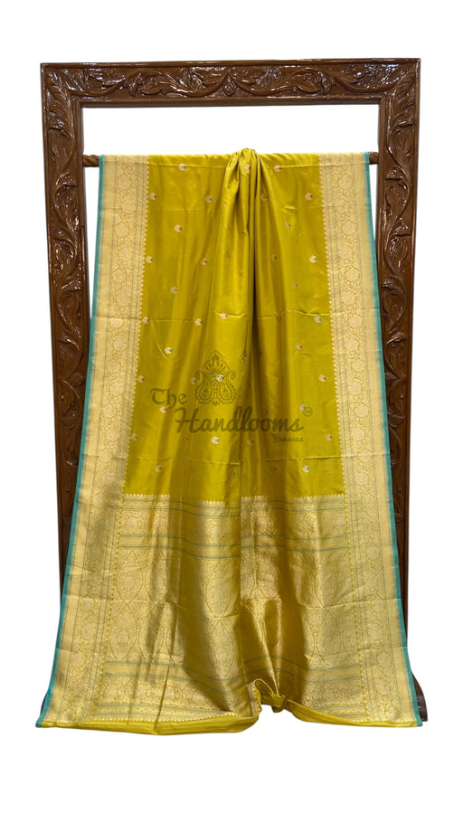 Pure Katan Silk Handloom Banarasi Saree - All Over Kadua Motifs With Meenakari - The Handlooms