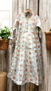 Pure Tissue Silk Handwork Gown with Dupatta – Elegant Festive Wear for Women - The Handlooms