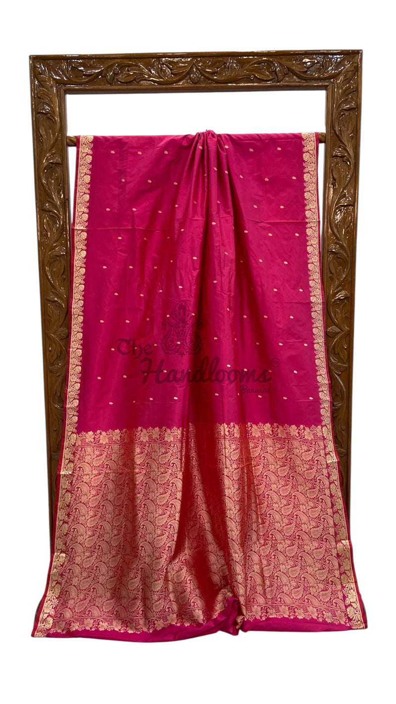 Pure Katan Silk Reshmi Zari Banarasi Handloom Saree - The Handlooms