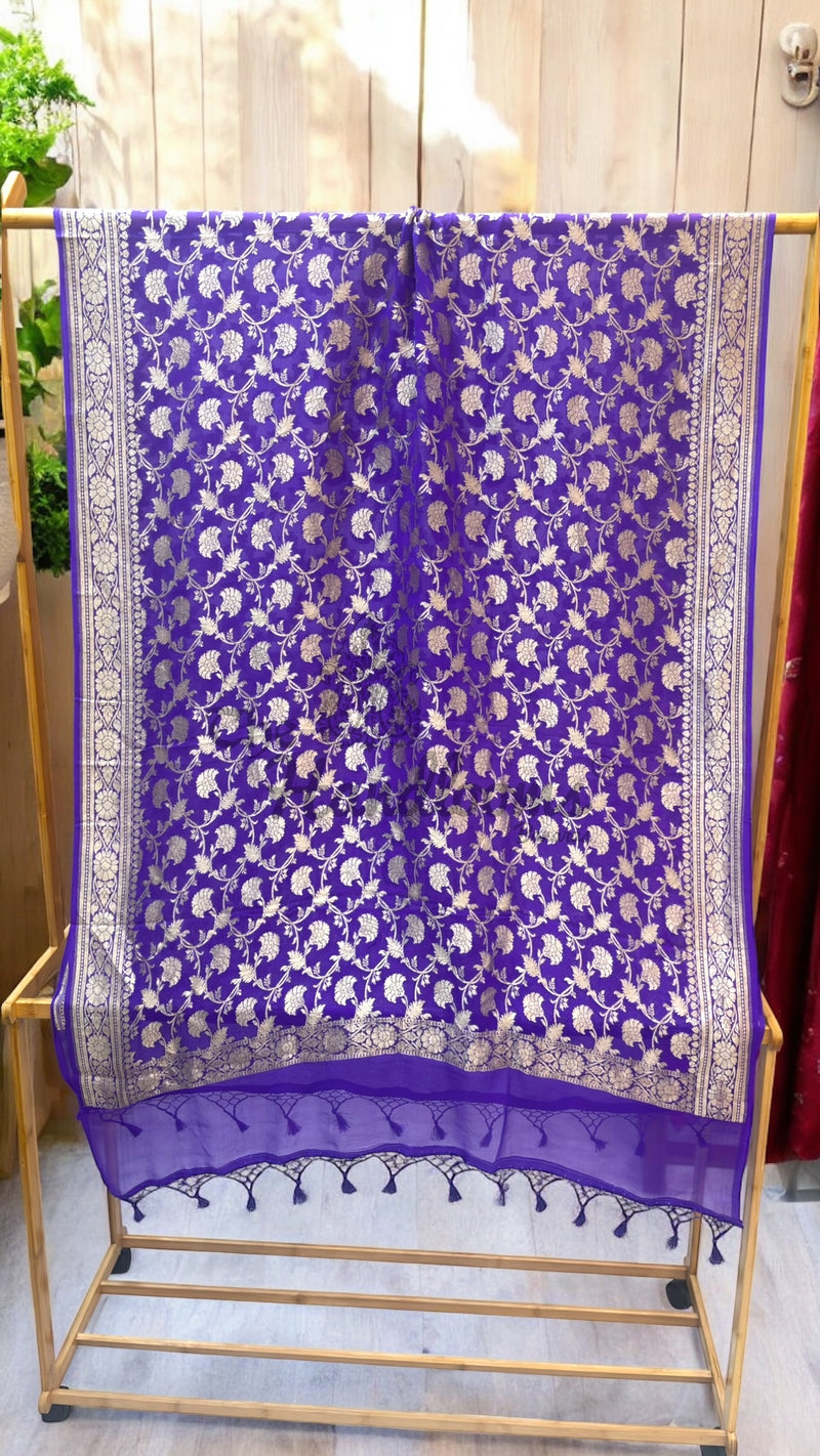 Pure Khaddi Georgette Handloom Dupatta - The Handlooms