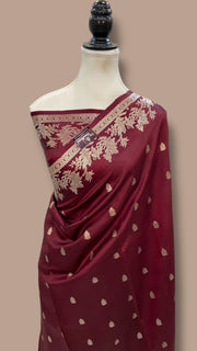 Pure Mango Silk Banarasi Handloom Saree All Over Kadua Motifs - The Handlooms