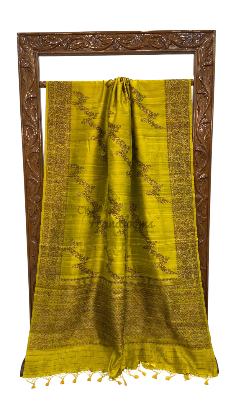 Pure Tussar Silk Handloom Banarasi Saree - The Handlooms