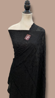 Pure Georgette Banarasi Chikankari Dress Material - The Handlooms