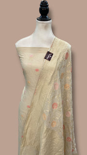 Pure Moonga Georgette Banarasi Dress Material - The Handlooms