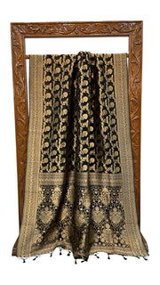 Black Georgette Banarasi Saree - The Handlooms
