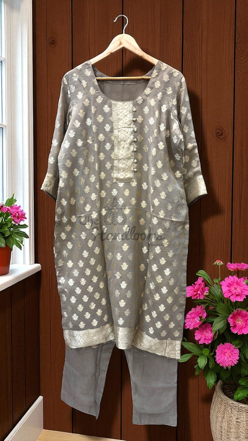 Khaddi Georgette Banarasi Dress material-Stitched jest - The Handlooms