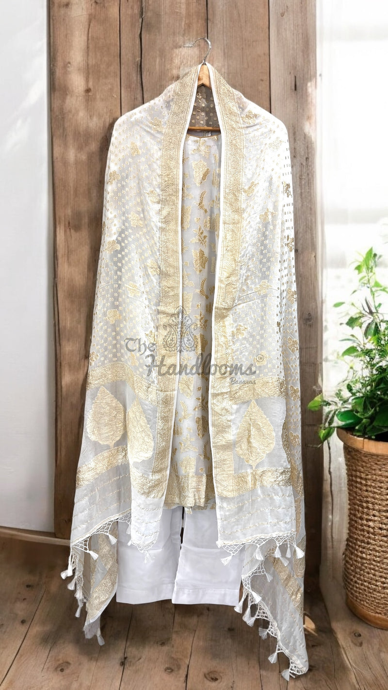 Khaddi Georgette Banarasi Dress material-Stitched - The Handlooms