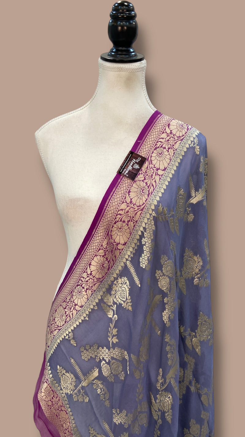 Pure Khaddi Georgette Handloom Dupatta - The Handlooms