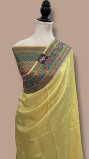 Pure Tussar Silk Handloom Banarasi Saree - The Handlooms