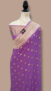 Khaddi Georgette Handloom Banarasi Saree - The Handlooms