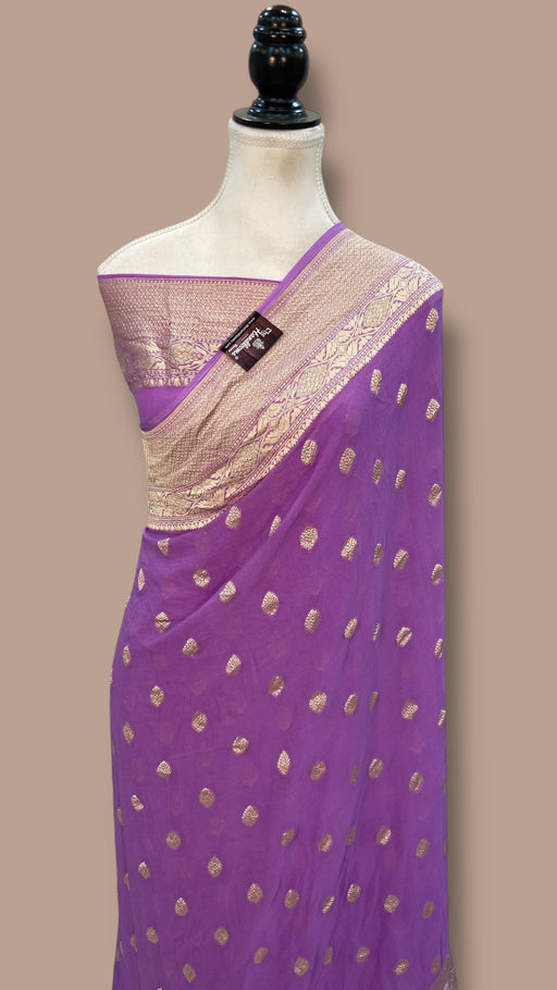 Khaddi Georgette Handloom Banarasi Saree - The Handlooms