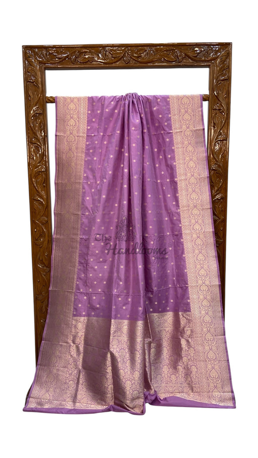 Pure Katan Silk Banarasi Handloom Saree - All Over Motifs - The Handlooms