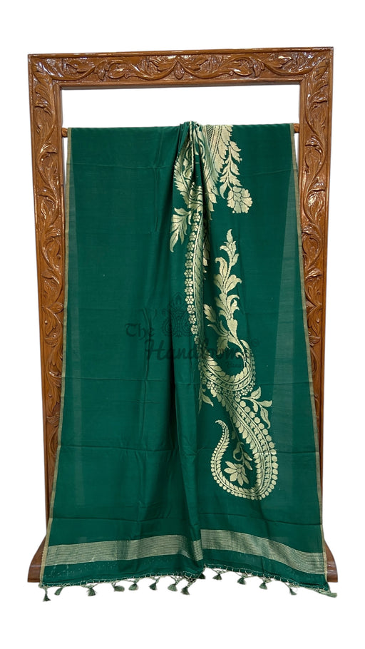 Moonga Georgette Handloom Banarasi Saree - The Handlooms