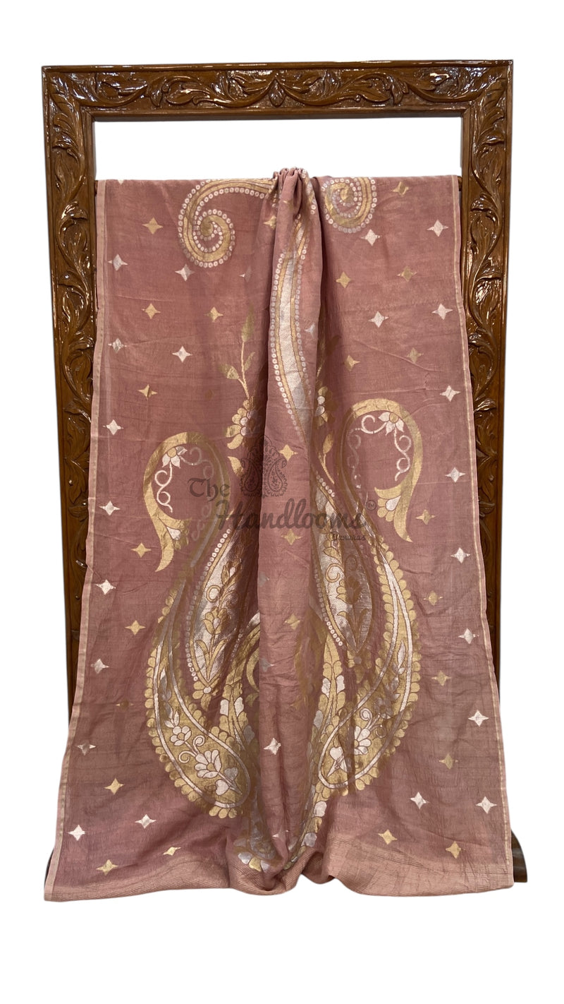 Moonga Georgette Handloom Banarasi Saree - The Handlooms