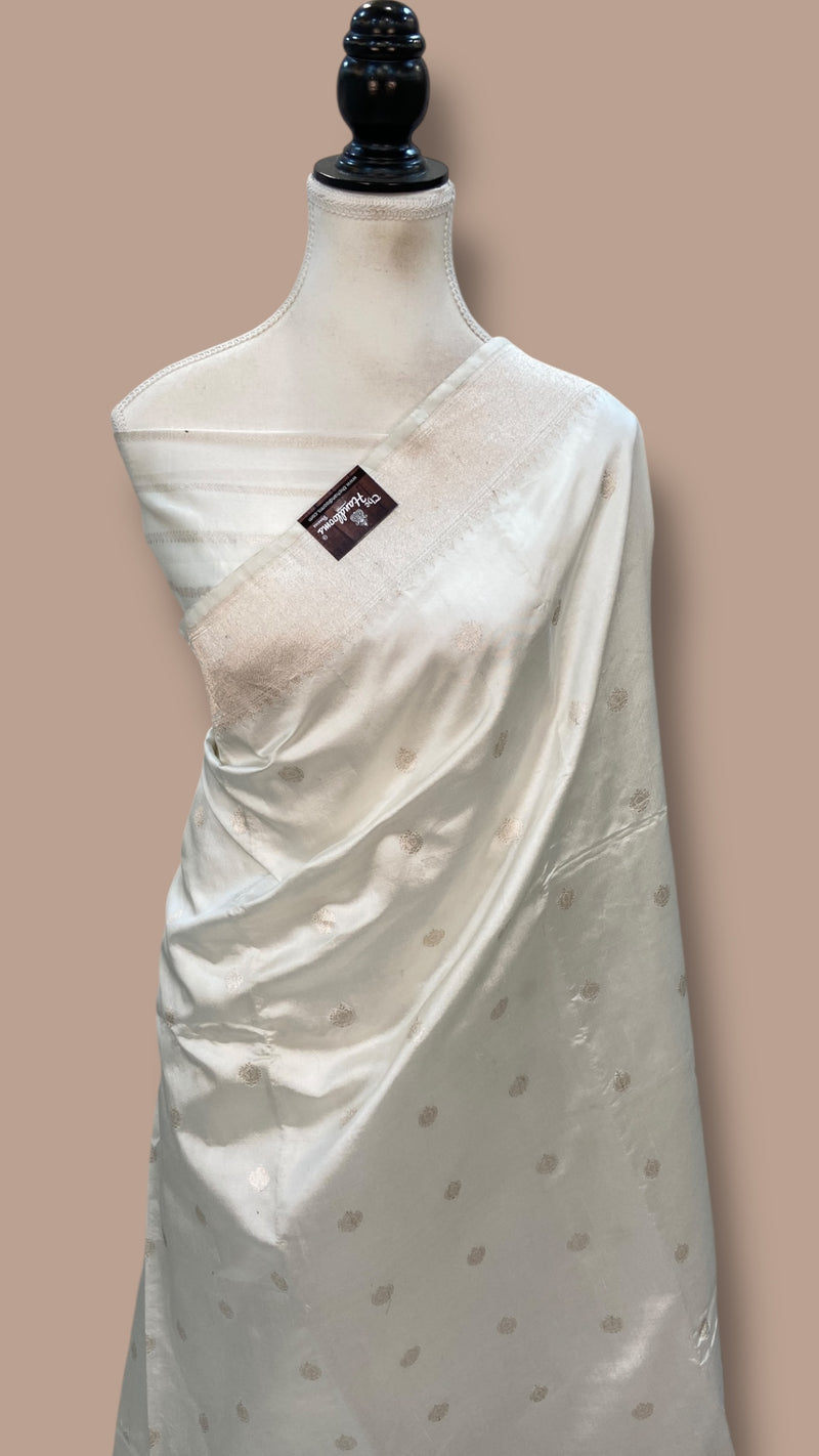 Pure Katan Silk Banarasi Handloom Saree - All over Kadua motifs - The Handlooms