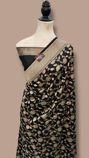 Pure Katan Silk Banarasi Handloom Saree - All Over Sona Roopa Jaal Work - The Handlooms