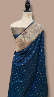Pure Katan Silk Banarasi Handloom Saree - All Over Motifs - The Handlooms